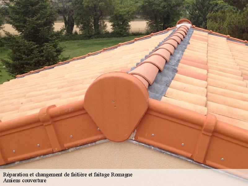 Réparation et changement de faitière et faitage  romagne-86700 Amiens couverture