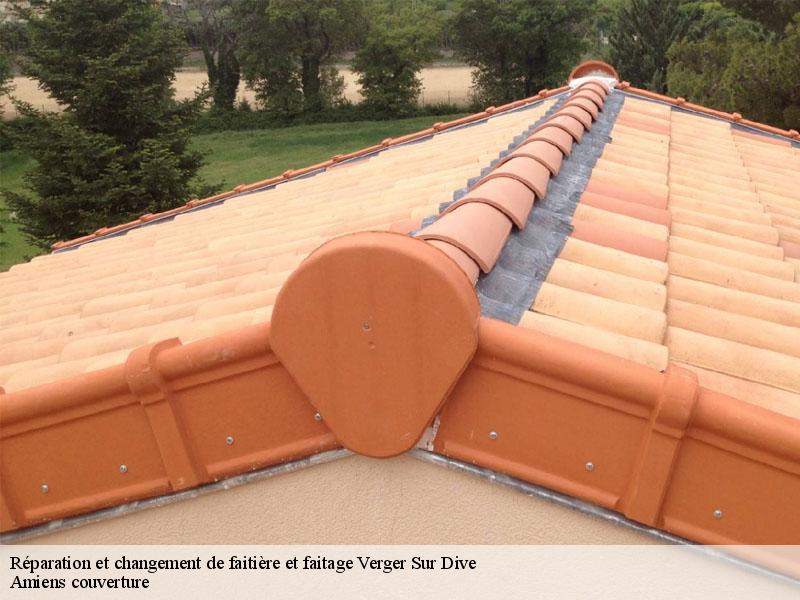 Réparation et changement de faitière et faitage  verger-sur-dive-86110 Amiens couverture