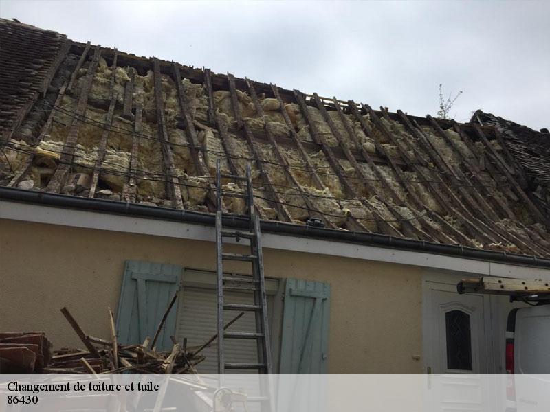 Changement de toiture et tuile  adriers-86430 Amiens couverture