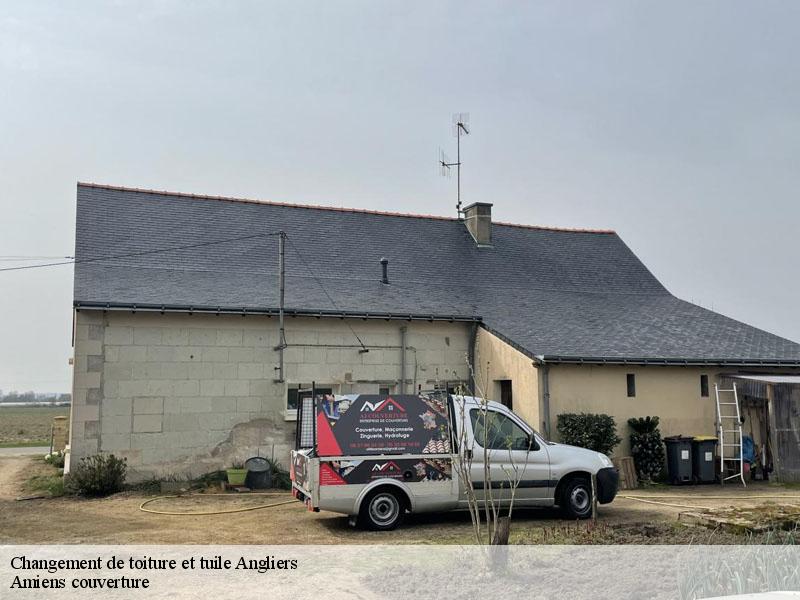 Changement de toiture et tuile  angliers-86330 Amiens couverture