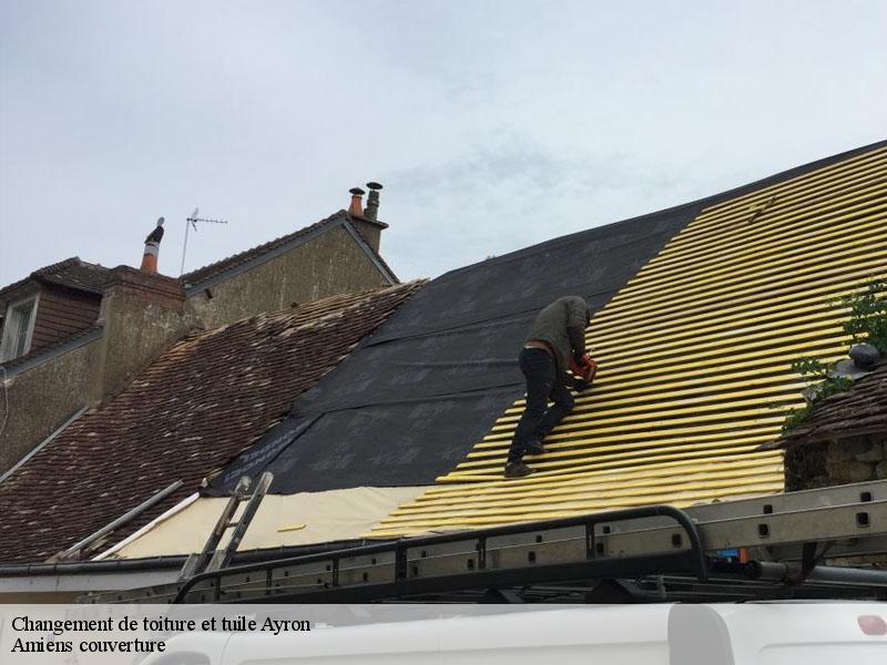 Changement de toiture et tuile  ayron-86190 Amiens couverture