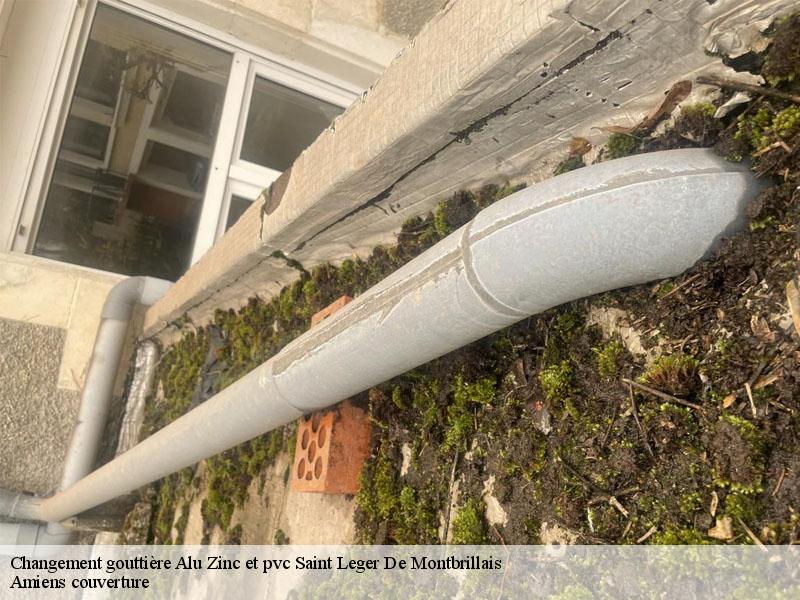 Changement gouttière Alu Zinc et pvc  saint-leger-de-montbrillais-86120 Amiens couverture